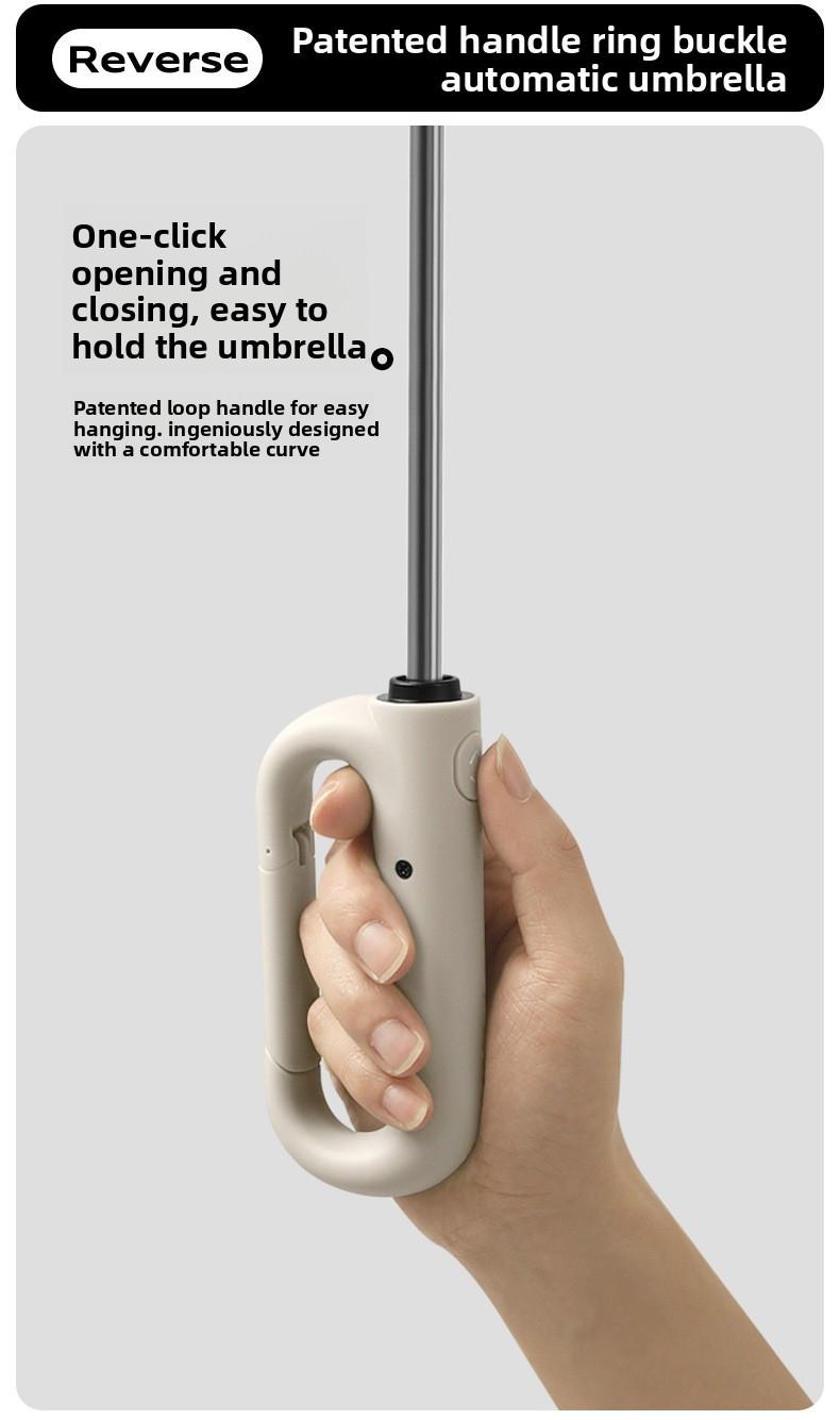 Business Automatic Umbrella - Solid Color, Large Size Windproof Umbrella with Ring Buckle, Reinforced & Durable