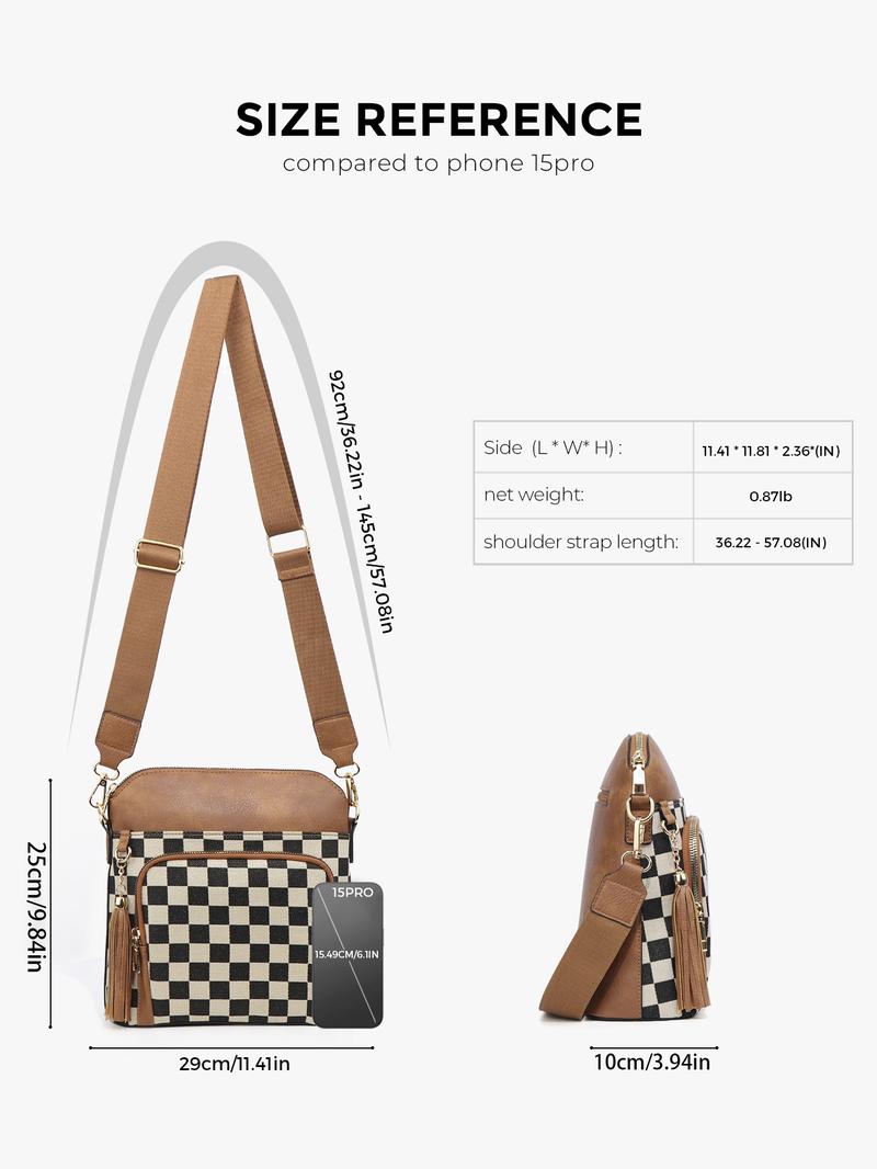 Women's Fashionable Plaid Pattern Shoulder Bag, Fashionable Patterned Bag, Casual Versatile Shoulder Bag for Daily Used, Trendy All-match Commuter Bag