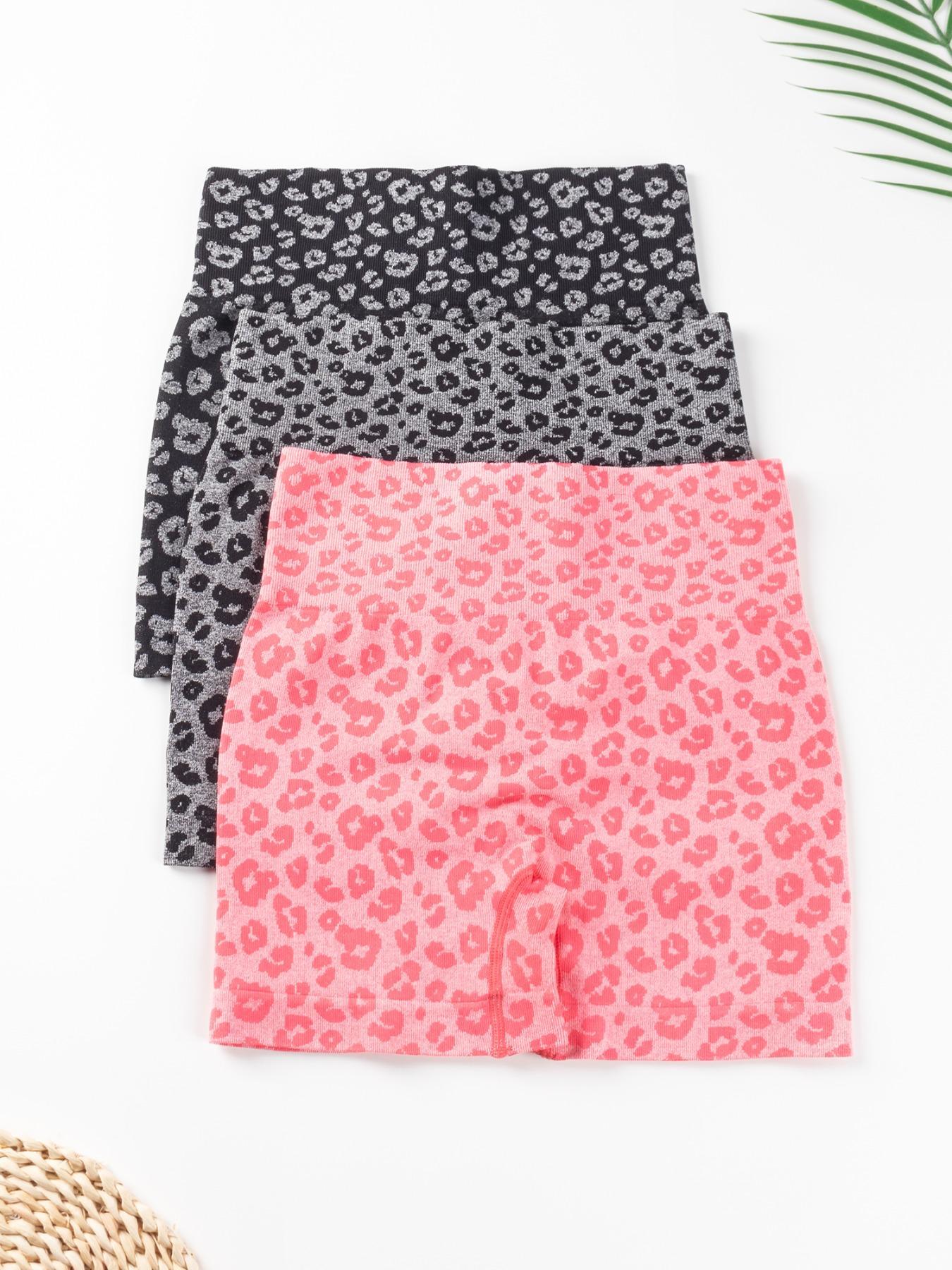 Women's 3pcs Leopard Print High Waist Sports Short Leggings, Summer Clothes Women, Casual Comfy Breathable Seamless Biker Shorts For Yoga Gym Workout Running Cycling, Athletic Wear Shorts, Ladies Summer Sports Shorts