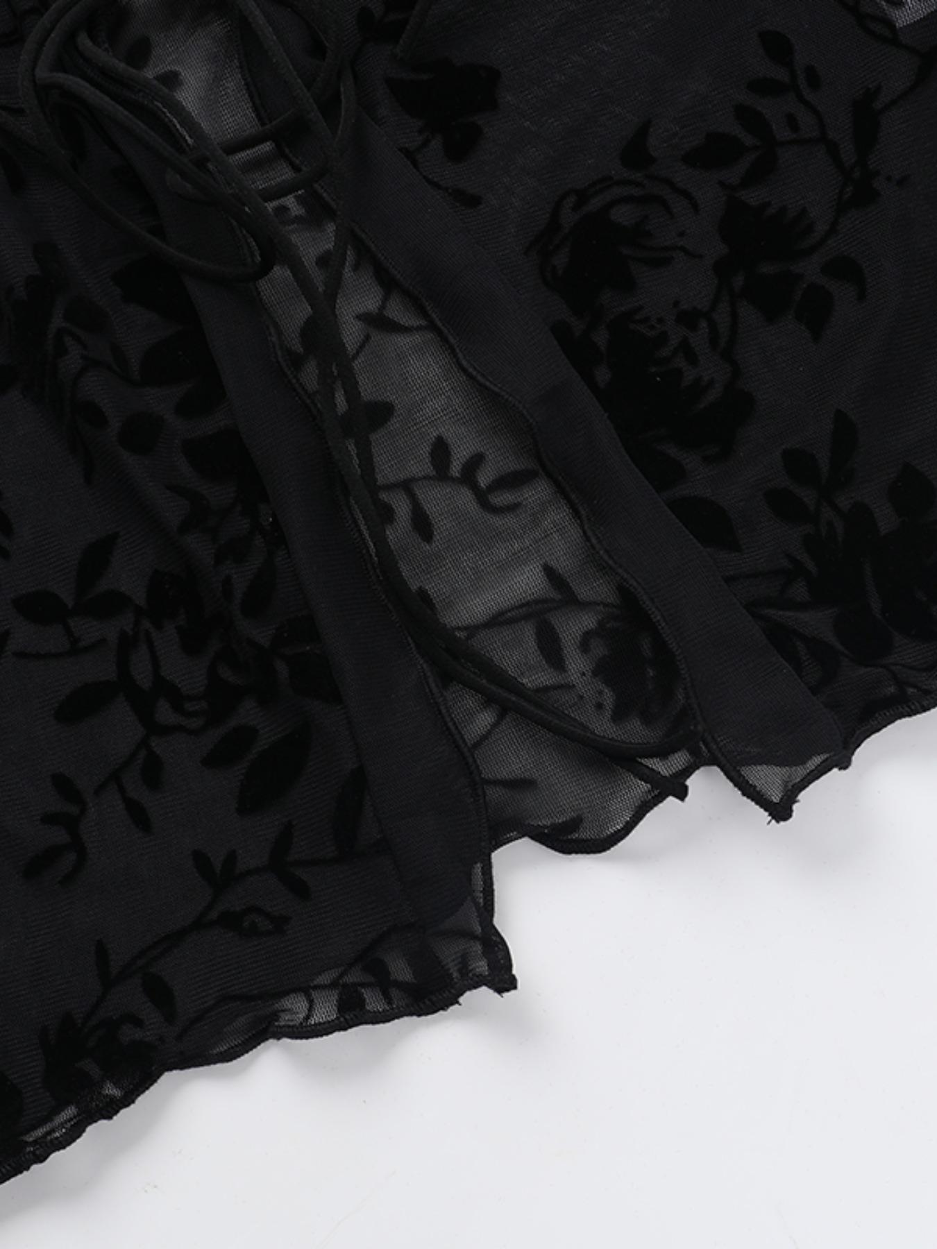 Women's Plain Ruffled Bell Sleeve Top, Sexy Slim-Fitting Graphic Blouse, Fall Fashion, Women's Casual Wear, Stylish and Comfortable