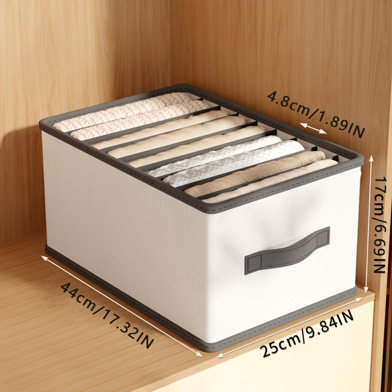 Foldable Drawer Storage Box with Dividers, Polyamide Material, Space-Saving Design for Clothes & Accessories, Ideal for Home & Dormitories