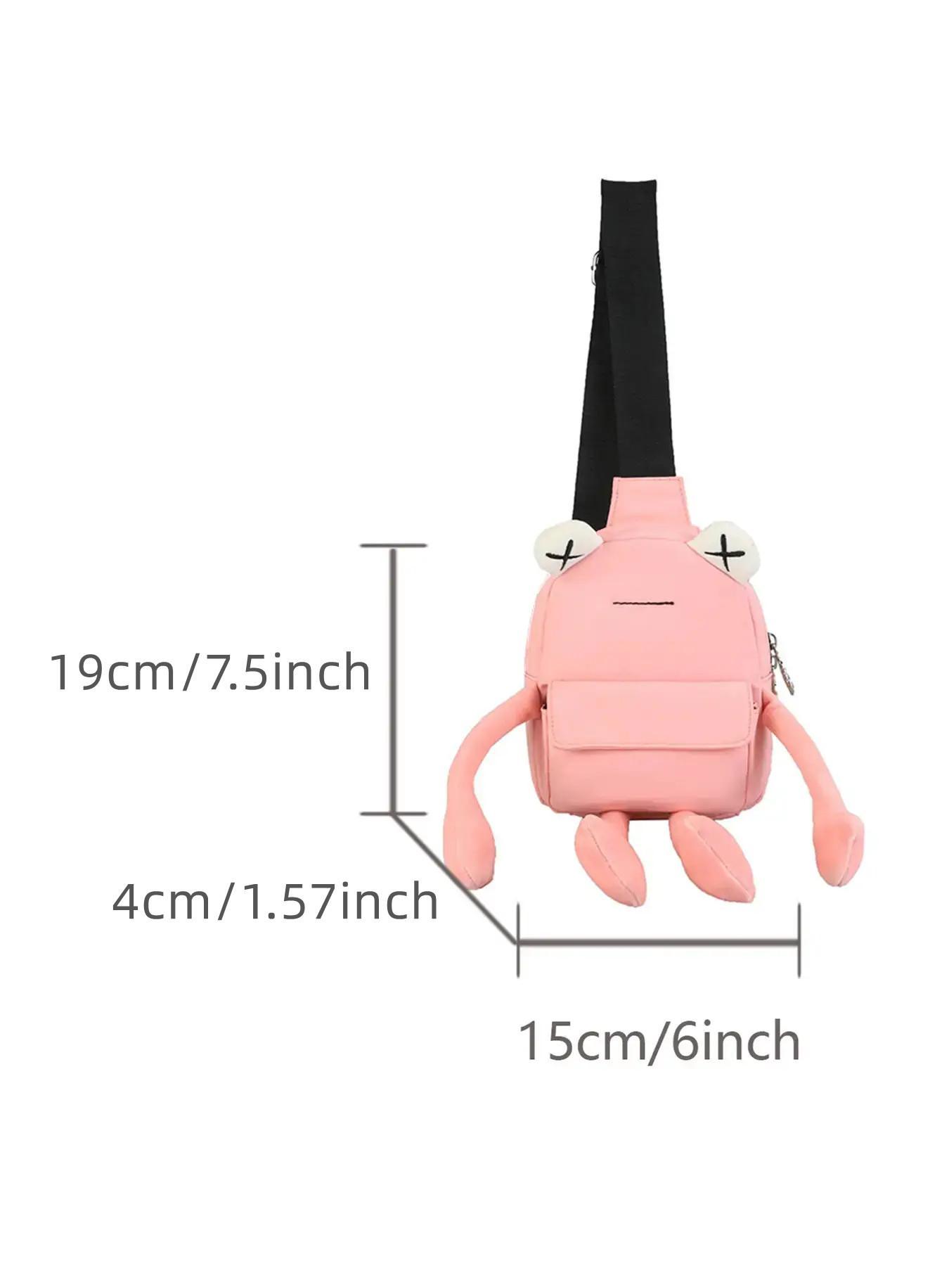 Women's Cute Cartoon Frog Design Chest Pack, Casual Novelty Crossbody Fanny Pack, Fashionable Zipper Sling Pack for Daily Use, Versatile Bag, Lightweight Crossbody Bag, Crossbody Purse