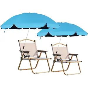 Remote LED Voltage Display Battery Switch Blissun Beach Umbrella with Clamp, Adjustable Umbrellas for Chair, UPF50+ Sun Shade Umbrella for Beach Chair, Wheelchair, Camping Chair, Patio Chair, Golf Carts (Chair Not Included)