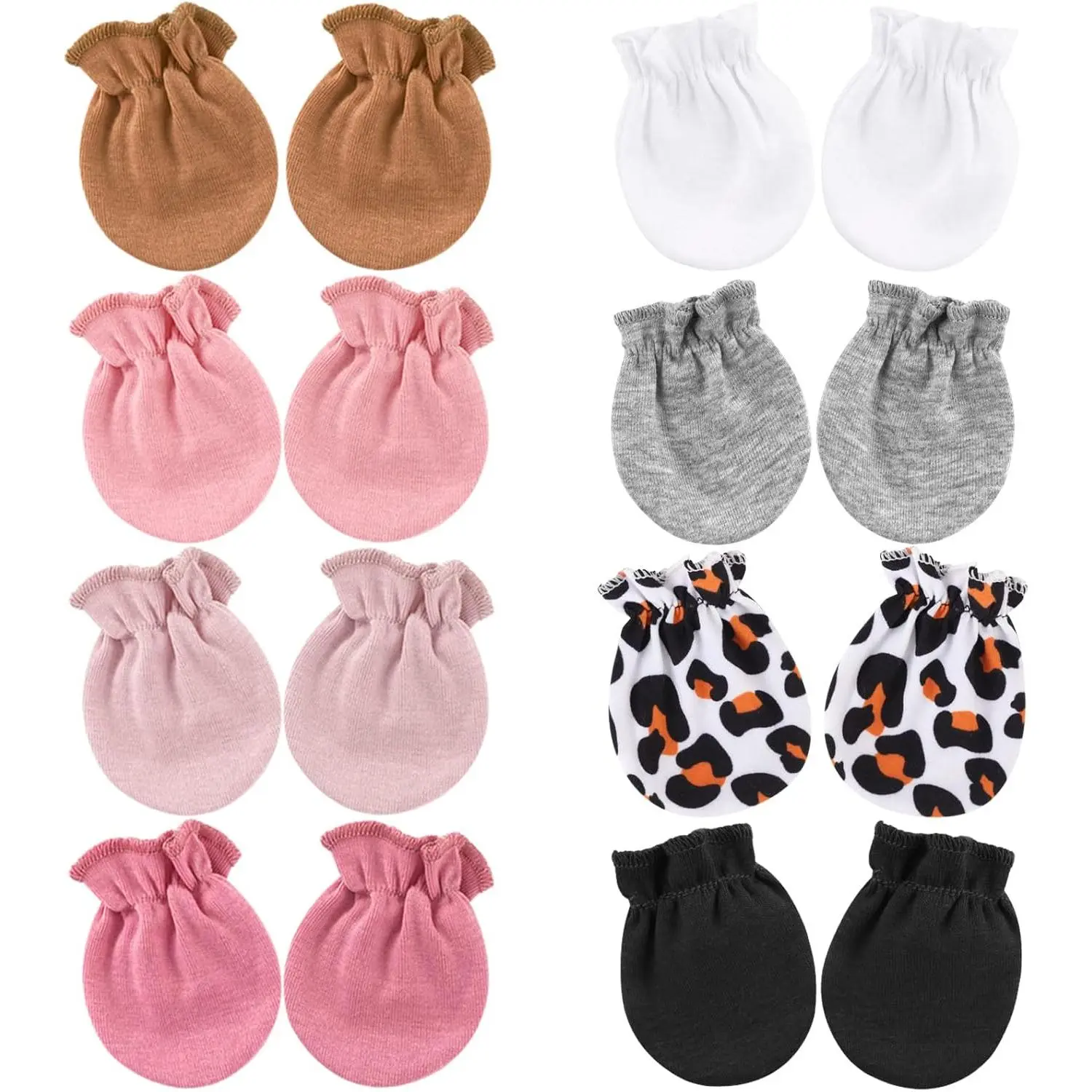 Newborn Infant Toddler Mittens No Scratch Cotton Elastic Wrist Gloves Hypoallergenic  0-6 Months Baby Boys Girls New model