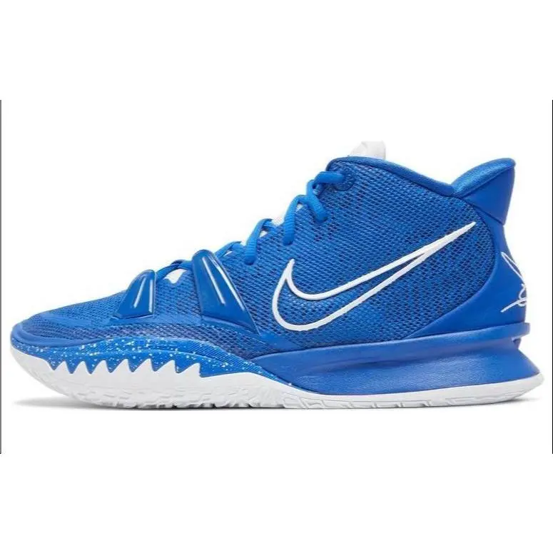 Nike Kyrie 7 Basketball Shoes – Comfortable Mid-Cut, Unisex Blue and White Verifiable, with credentials and supporting global authentication