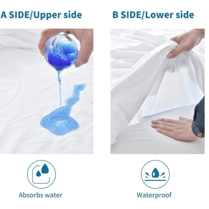 Solid Color Waterproof Plaid Textured Fitted Sheet, Soft Simple Bedding Quilted Mattress Cover for Bedroom, Pillow Case without Filler, Summer Bedroom Decor, Protective Sheets