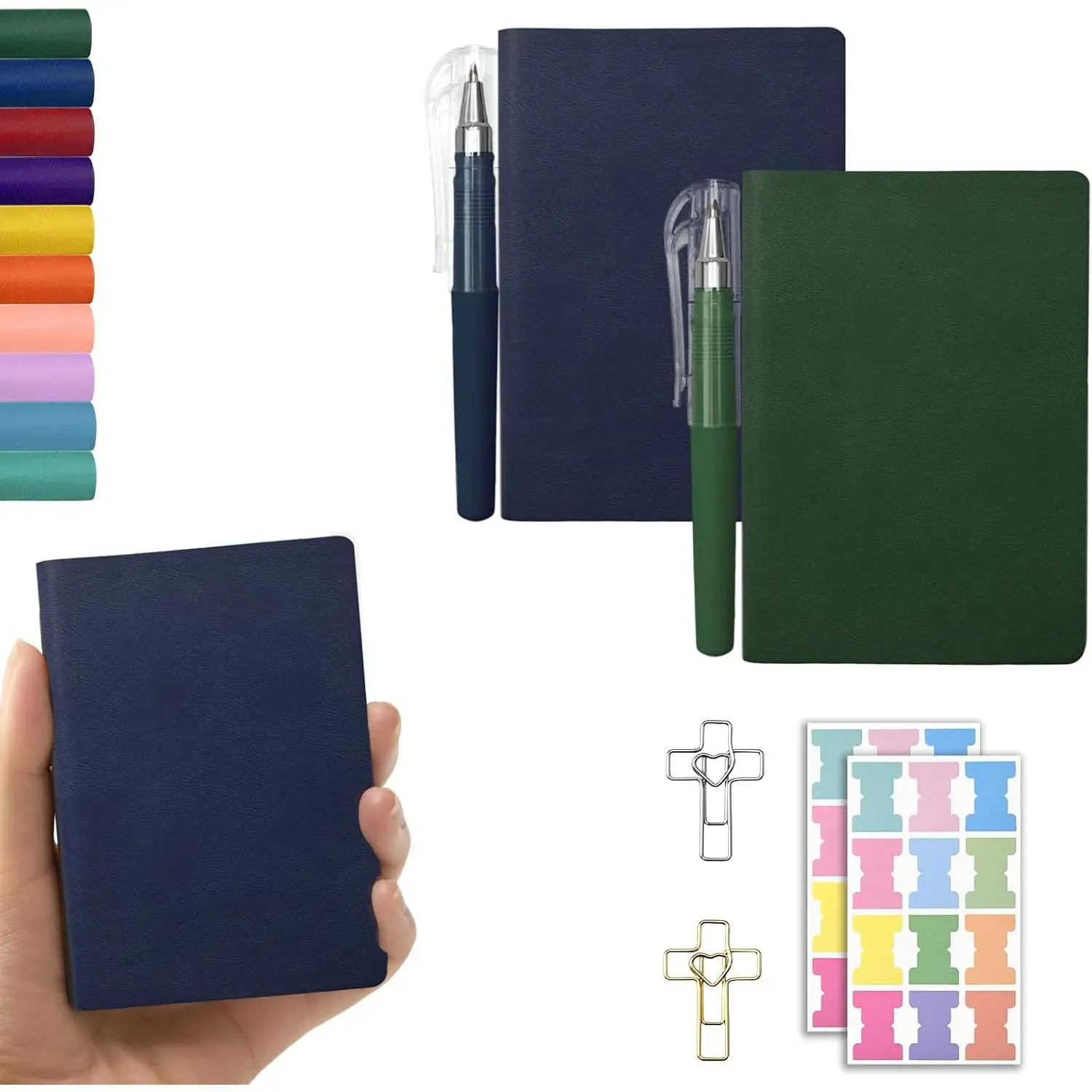 2 Pack Pocket Notebook Journals, 4.3"x 3.1" Small 200 Pages A7 Lined Paper