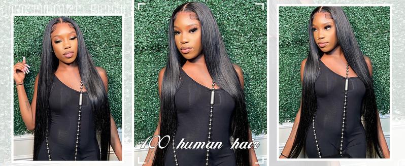 Bling Hair 13x4 13x6 Lace Frontal Bone Straight Wigs Brazilian Human Hair Wigs On Sales Pre Plucked Hd Transparent Human Hair For Woman 4x4 Lace Closure Cheap Wigs 30 28 Inch 180% Density TikTokShopHolidayHaul