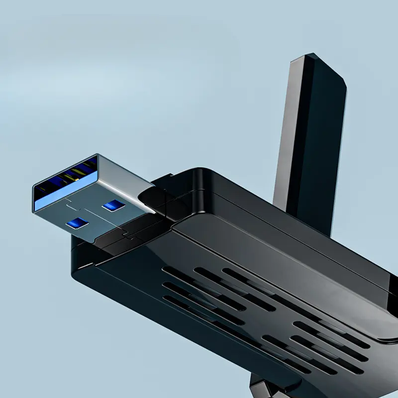 1300Mbps Dual-Band USB WiFi Adapter - 2.4GHz/5GHz Driver-Free, Compact and Lightweight Wireless Dongle for Windows PC Desktop, Plug and Play, Supports WPA/WPA2 Encryption