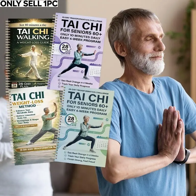 Tai Chi for Seniors Journal, 28-Day Walking Plan Notebook, Planner, Weight Loss Guide, Health & Fitness Tracker, Senior Wellness Tool, Progress