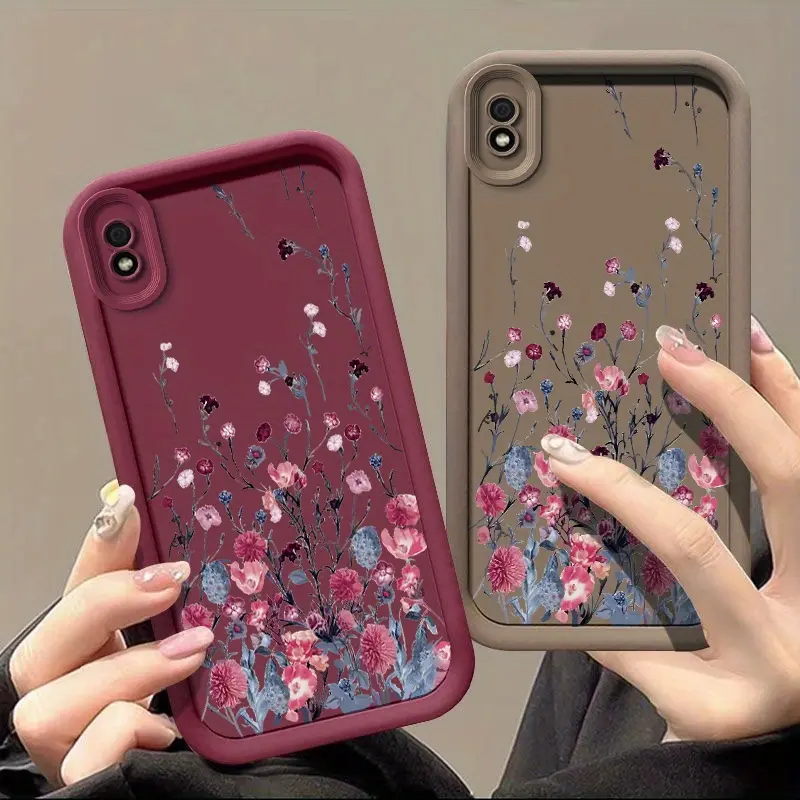 Women's Colorful Floral Print Soft TPU Shockproof Full Coverage Back Case for Samsung Galaxy A10 - Cellphone Protection Accessory for Galaxy Series, Gift Option, Accessories