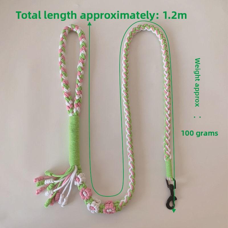 Universal Colorful Dog Leash - Handwoven Cotton Rope Lead for Small Medium Large Dogs - Heavy Duty & Soft Braided Pet Walking Leash - Creative Fashion Accessory for Outdoor Training