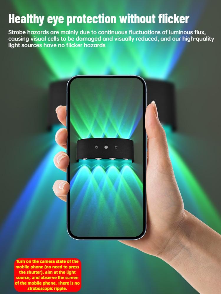 8-head RGB sensor wall light - wiring free rechargeable wall light, hole free charging sensor light, aisle light, bedroom light, battery wall light, door number light