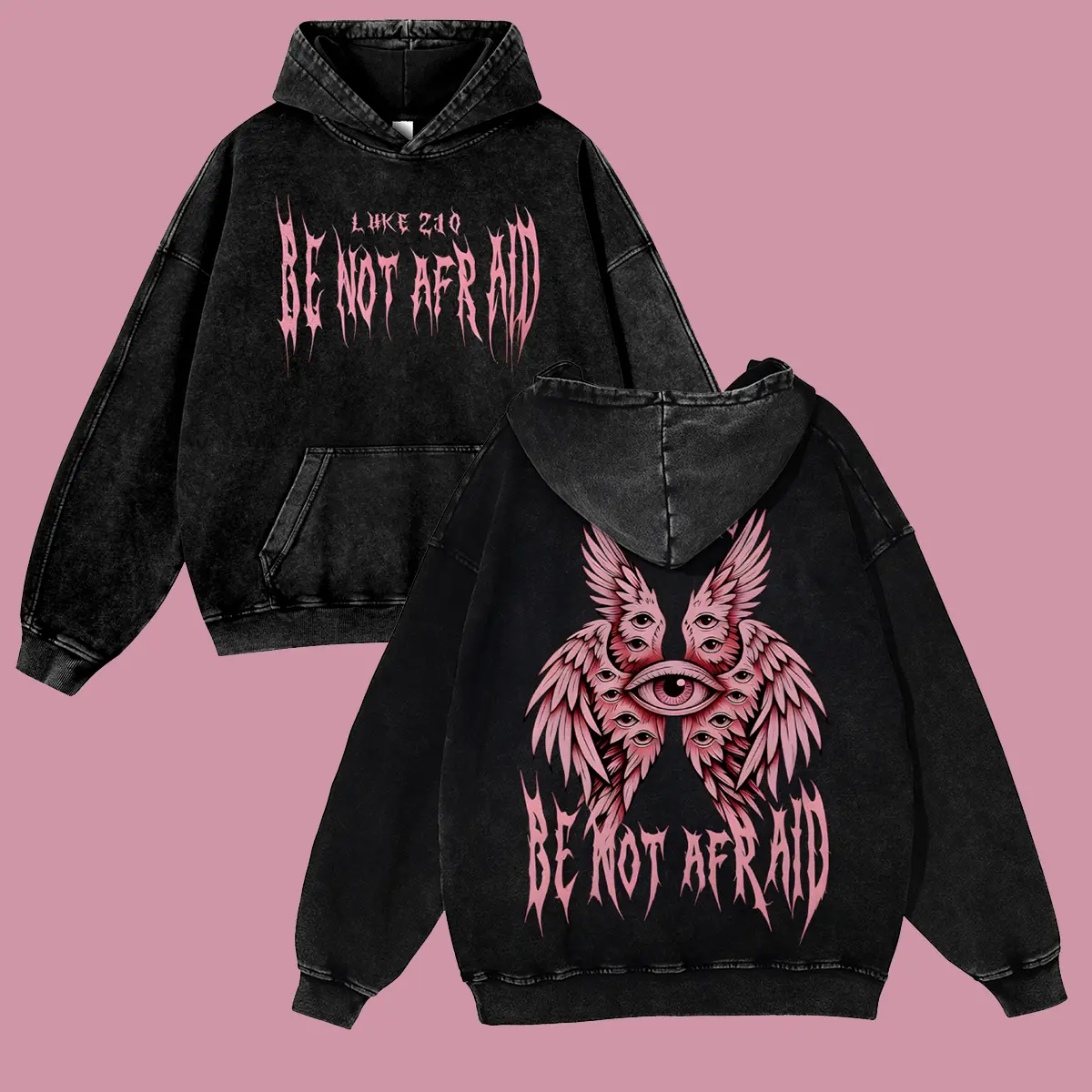Unisex BE NOT AFRAID LUKE 2:10 six-winged multi-eyed angel Graphic hoodie Personalized Pattern Y2k Clothing Round Neck hoodie,Women's Clothing 100% Cotton, Menswear, Top, Vintage Style,Summer Casual Oversized