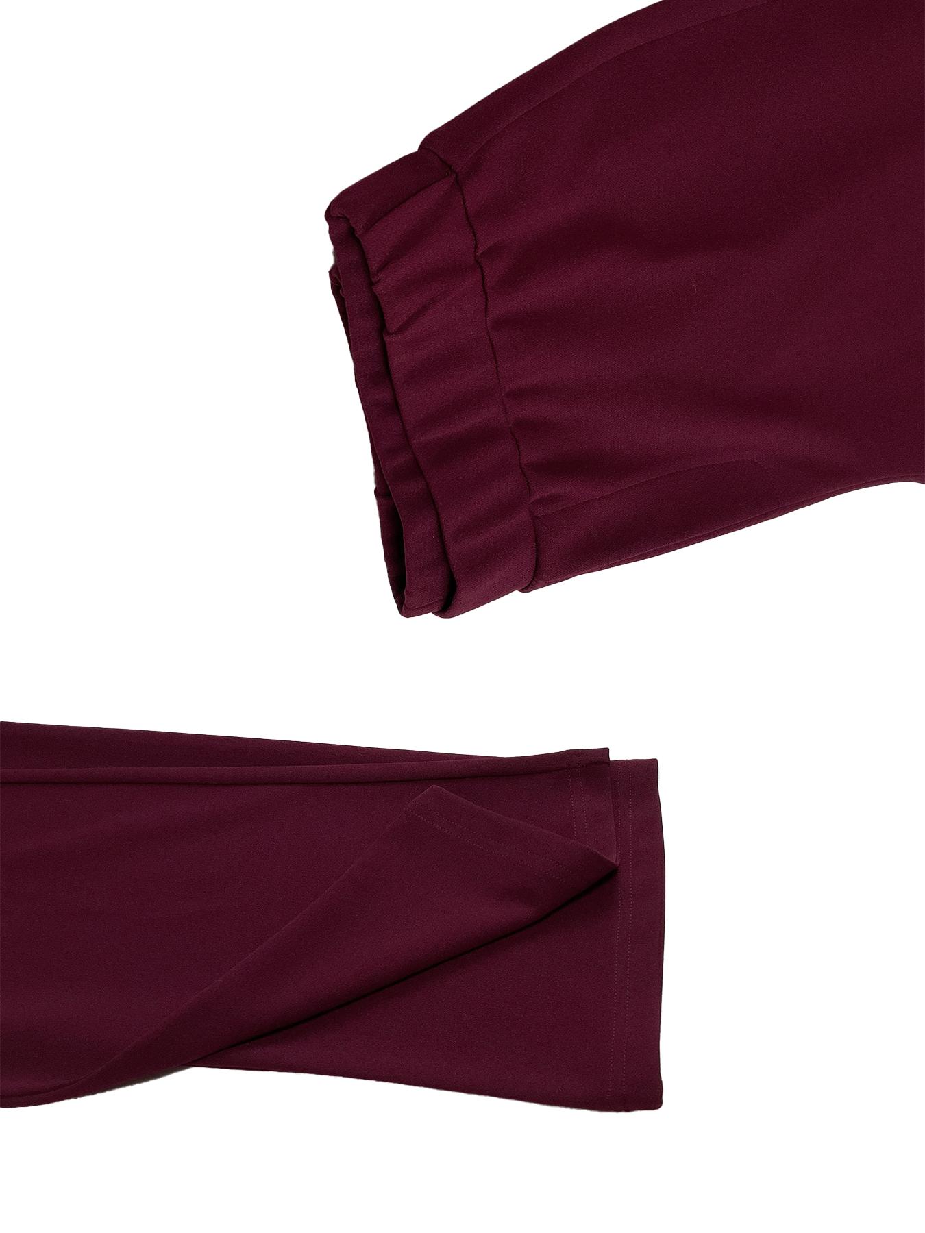 Women's Colorblock Blazer & Straight Leg Pants Set, Elegant Two-piece Set for Work Office Business, Ladies' Suits for All Seasons