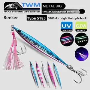 Nine Fishing Slim Fast Sink Luminous Speed Jig, Offshore Boat Metal Lure for Tuna & Grouper Saltwater Fishing