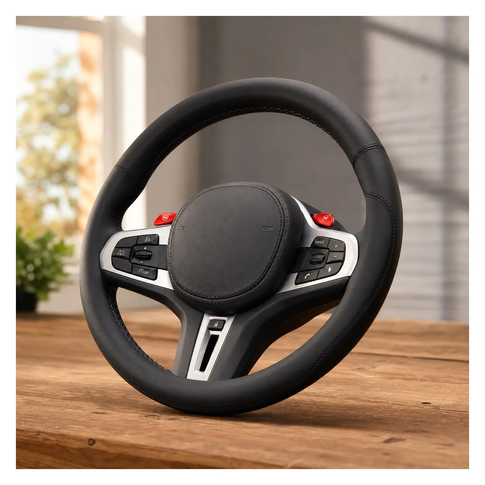 15 Inch Microfiber Leather Car Steering Wheel Cover, Black - Anti-Slip Breathable Universal Steering Wheel Accessory for Most CarsGift