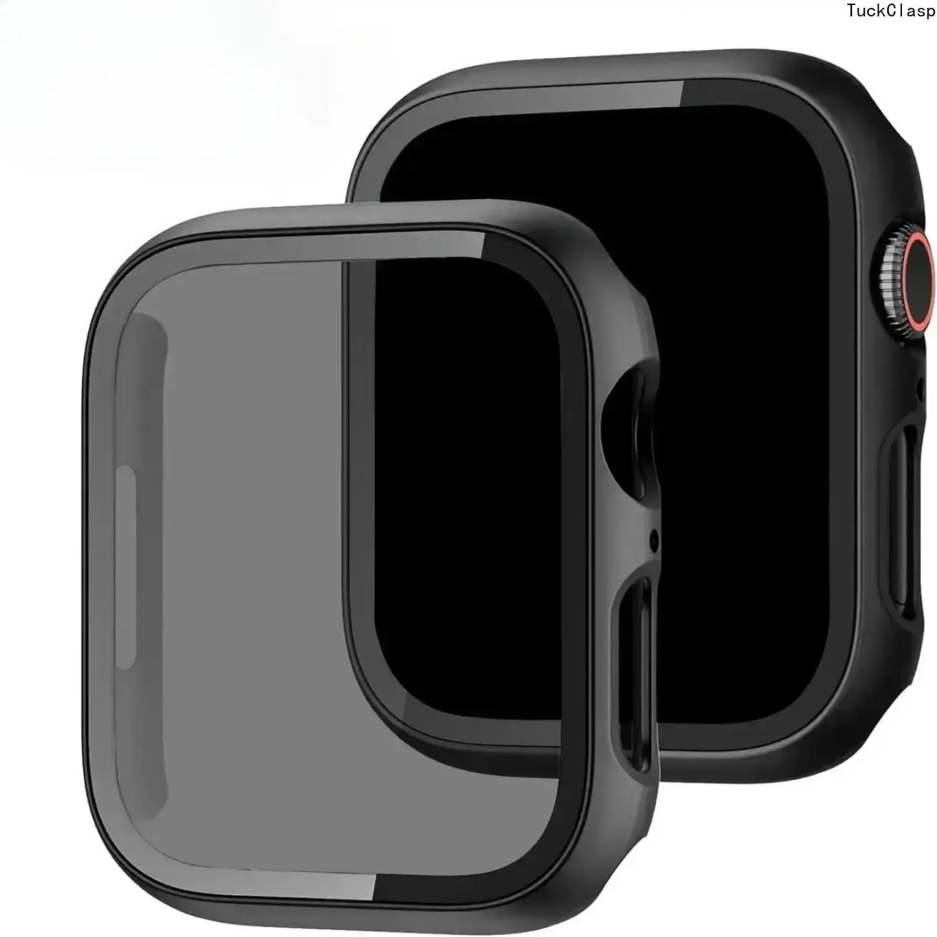Privacy Screen Protective Case for iWatch, 2-in-1 Anti-Peeping Cover with Built-In Tempered Glass, Ultra-Thin Shell Compatible with 38–49mm Apple Watch Series & Ultra, Stylish Protective Accessory for Men & Women