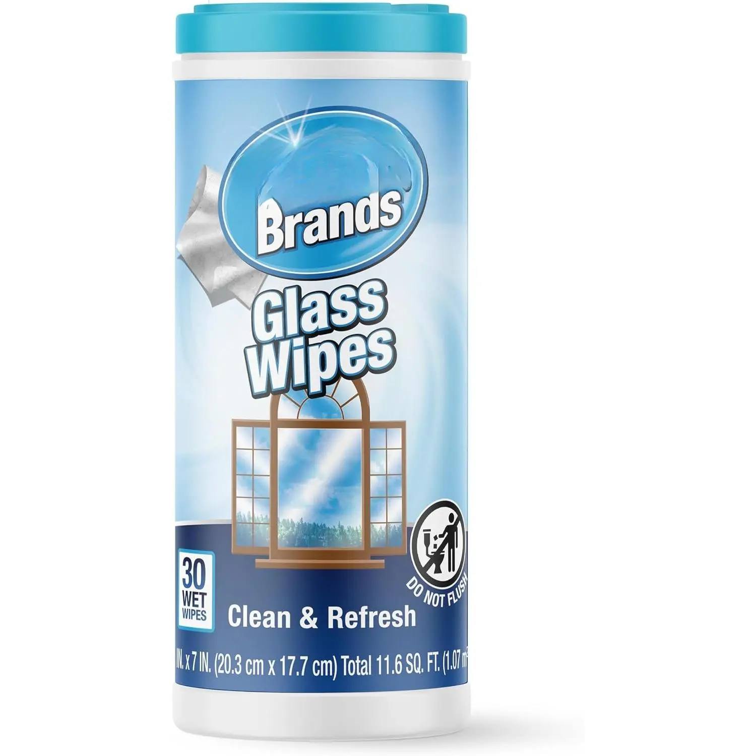 for Glass, Disposable and Streak Free Cleaning Wipes for Mirrors, Windows, Kitchen, , and Auto- (30 Count (Pack of 1))