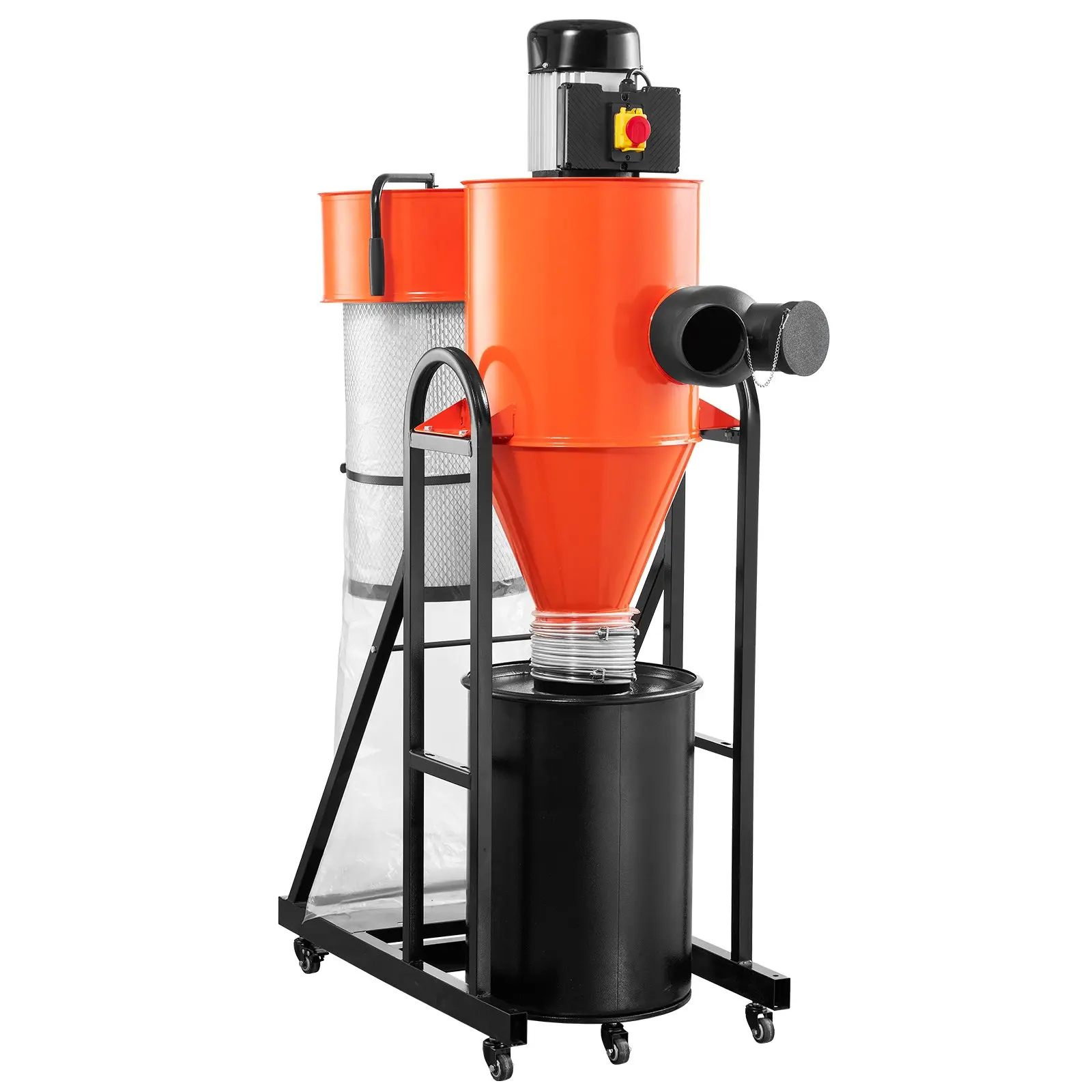 VEVOR Dust Collector, 763 CFM 1 Micron Cyclone Dust Collector, 1.5HP Dusts Collection System with 12.5-Gallon Dust Collector Bag Base Stand, Smart Cyclone Separation, Dusts Separator for Woodworking