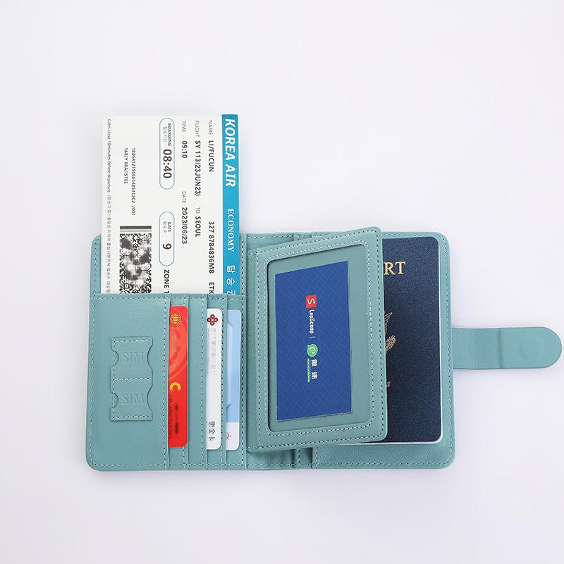 Leather Passport Holder Covers Case Waterproof Travel Credit Card Wallet Cute Passport Book for Women/Men Buckle Passport Cover