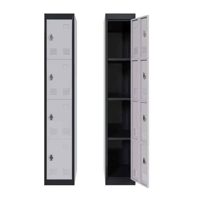 4 Door 71" Tall Single Metal Lockers, Lockers for Employees with Keys, Employee Storage Lockers with Doors, Metal Locker Storage Cabinet，Lockable for School, Gym, Home, Office, Mudroom