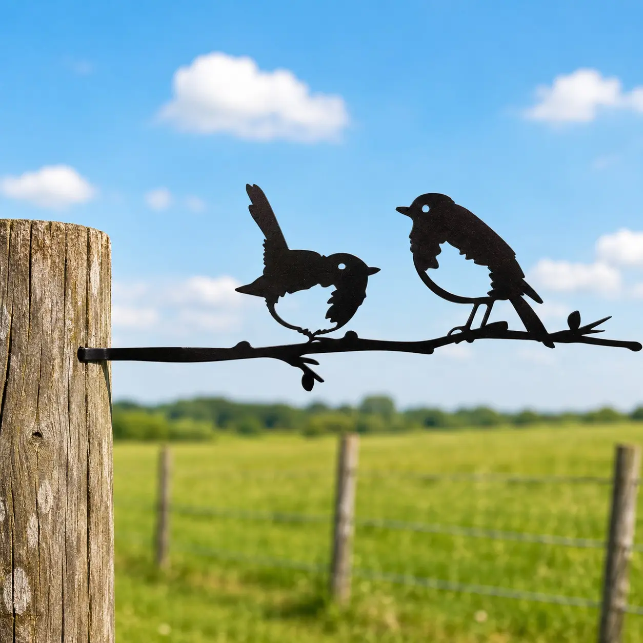 1pc Durable Iron Bird Garden Stake, Unique Branch Design Metal Outdoor Art Decor, Yard Ornament for Halloween Lawn Garden Patio