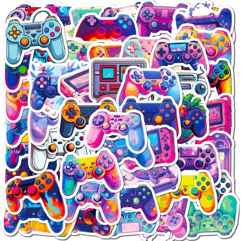 50 colorful cartoon game console controller stickers DIY