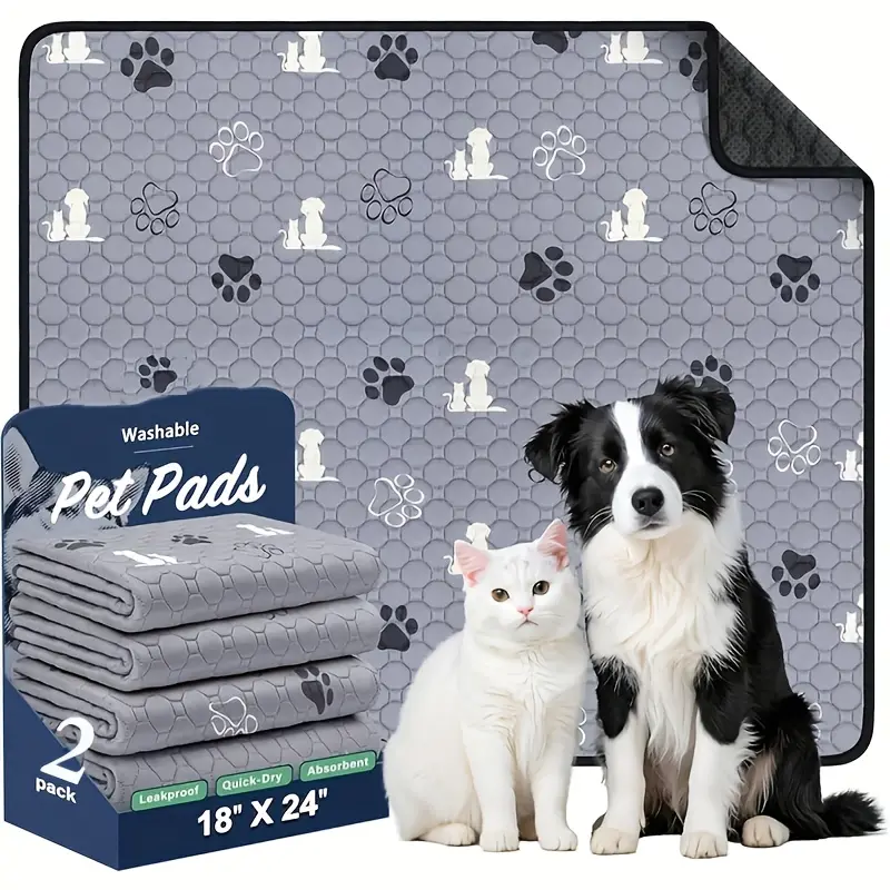 Washable Reusable Dog Training Pads, Non-Slip Highly Absorbent Puppy Pee Mat, Multipurpose Pet Whelping Pad for Crates, Playpens & Pet Beds