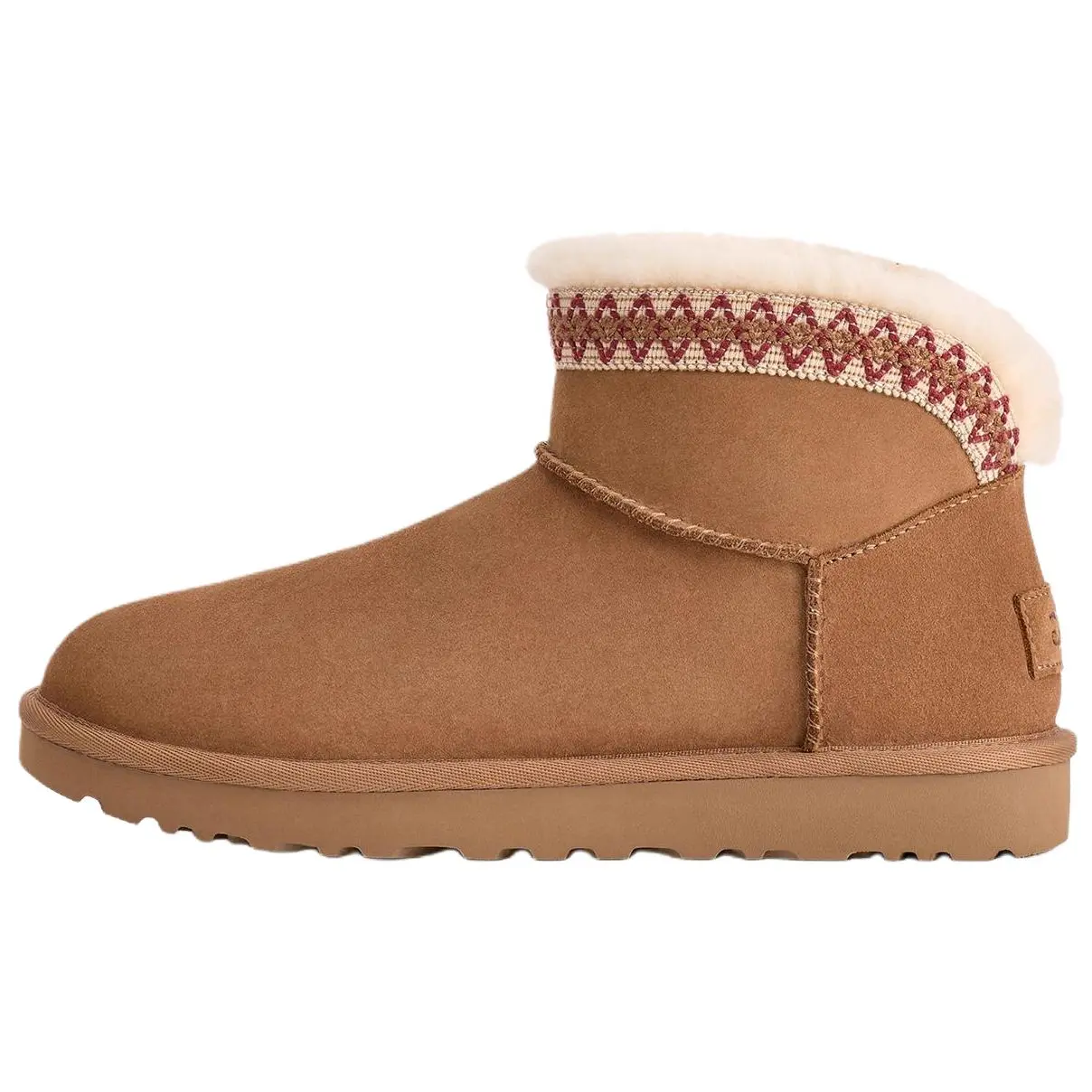 UGG Classic Novelty Cow Split Leather Fashion Round Toe Snow Boots 1174496-CHE