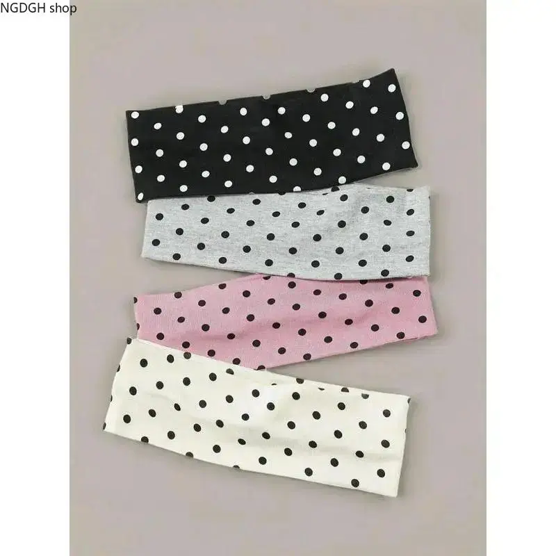 Women's Polka Dot Soft Knit Stretch Wide Bandeau Headband - Breathable, Non-Slip for Workouts, Daily Casual Wear, Workout Wear, Female, One-Size