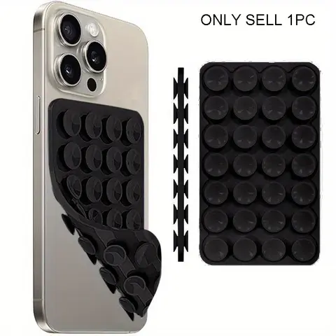 Silicone Suction Cup Smartphone Case Mount, 1 Count Double-Sided Phone Holder Mount, Hands-Free Strong Grip Durable Holder for Selfies and Videos, Phone Accessories, Cellphone Accessory