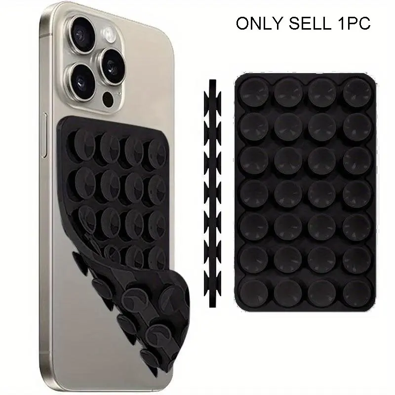 Silicone Suction Cup Smartphone Case Mount, 1 Count Double-Sided Phone Holder Mount, Hands-Free Strong Grip Durable Holder for Selfies and Videos, Phone Accessories, Cellphone Accessory