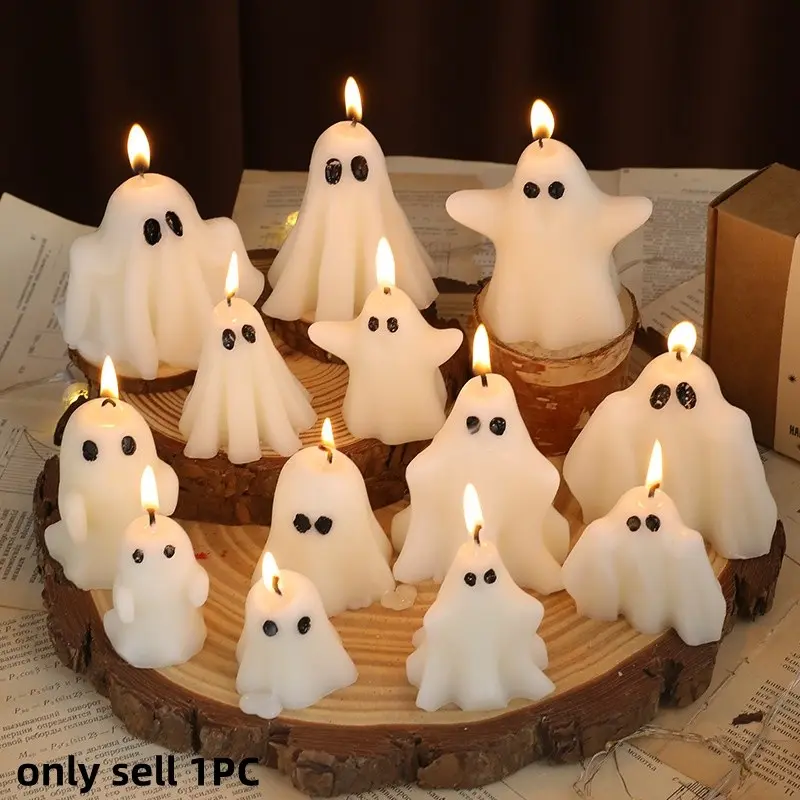 Halloween Ghost Candle Set, Atmospheric Home Decor Wax Kit, High-End Gift Scented Candle, 1pc Halloween Ghost Candle, Perfect for Home Use