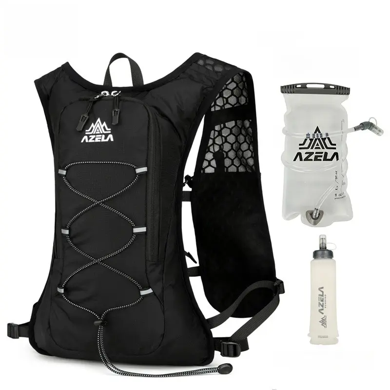 Lightweight Hydration Vest Backpack with 1.5L Water Bladder & 500ml Bottle Holder, Breathable Trail Running Vest for Hiking, Cycling, Marathon, Outdoor Sports, Adjustable, Reflective