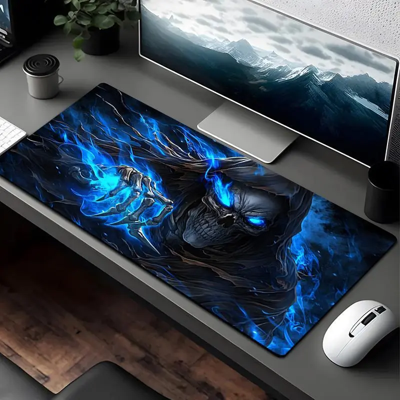 Grim Reaper Skull Gaming Mouse Pad Anti-Slip Rubber Base Wireless Mouse Pads for Desk, Computers, Laptop, Office Desk