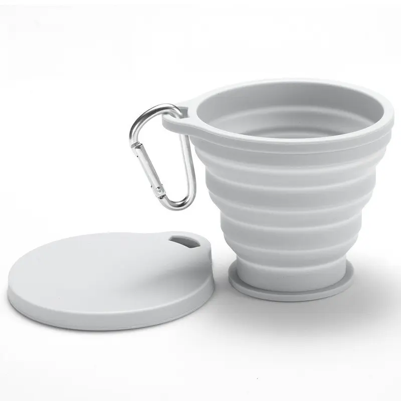Foldable Silicone Cup, Portable Travel Mug, Outdoor Camping Cup, Leak-Proof, Food Grade, Compact, Pocket Size, Hiking Water Bottle