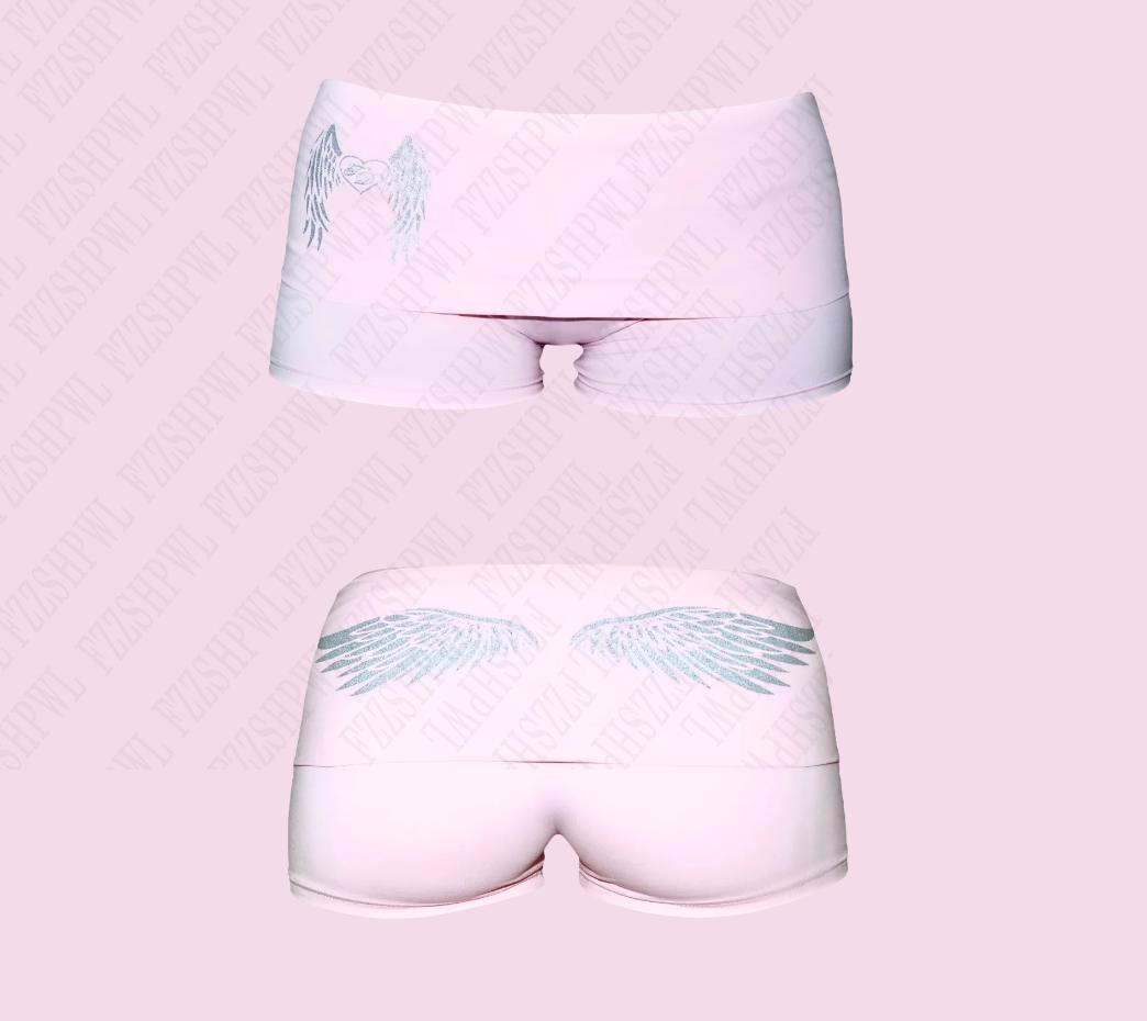 Y2K Retro Millennium 2000s top Women's patterned Printed Shorts Folding Vintage Shorts Stretch Slim Pants Fashion streetwear Emo