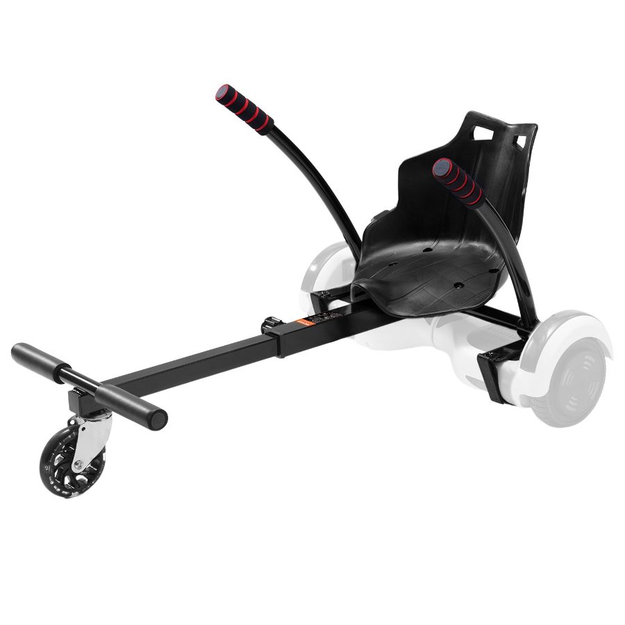 VEVOR Hoverboard Seat Attachment(Not included hoverboards), for 6.5 8 8.5 10 Hoverboards, with LED Lights, Grips Control, Adjustable Frame Length and 220 LBS Load Capacity, Hover Board Go Karts Accessory, for Kids Adults