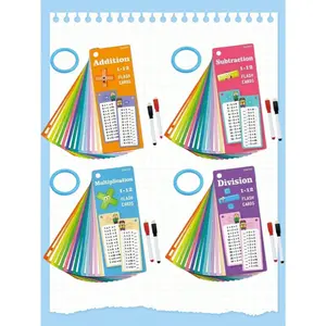 1 set of children's math game cards, children's addition and subtraction flash card learning toys