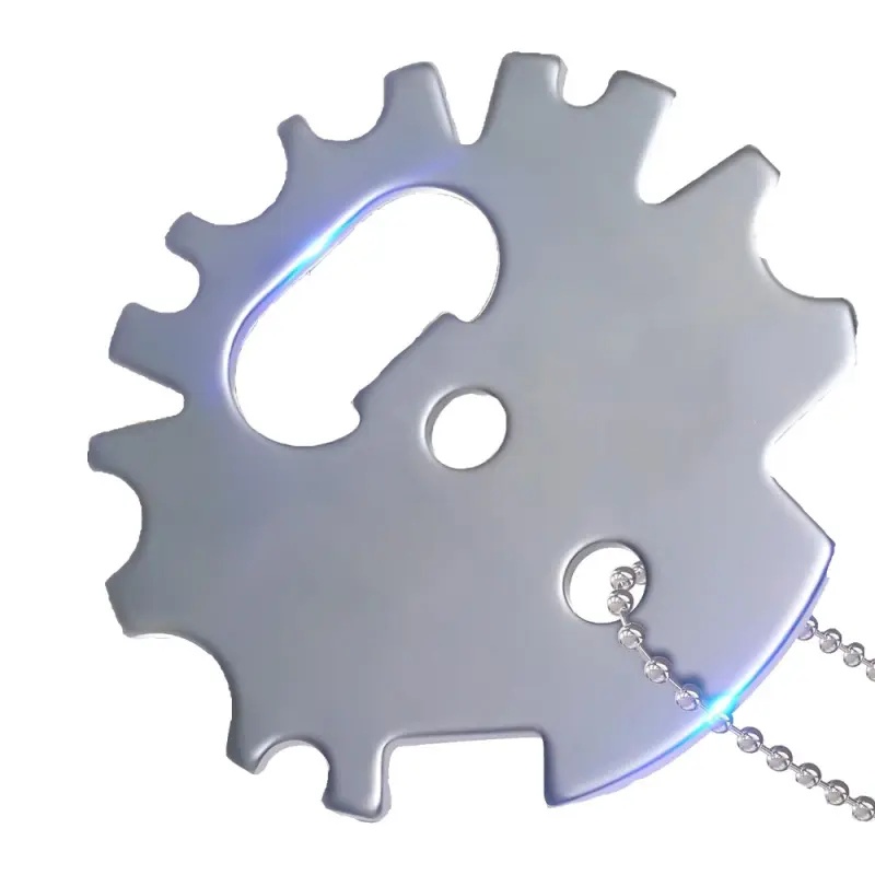 Multifunctional Gear-Shaped Bottle Opener, Stainless Steel Keychain Can Opener Tool with Gift Box