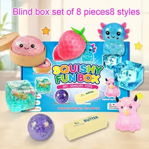 8PCS Squishy Toy Mystery Box, Slow Rising Malt Sugar Stress Relief Fidget Toys, Cute Sensory Squeeze Bundle, 8 Assorted Styles, Perfect for Party Bags, Gifts & Collecting