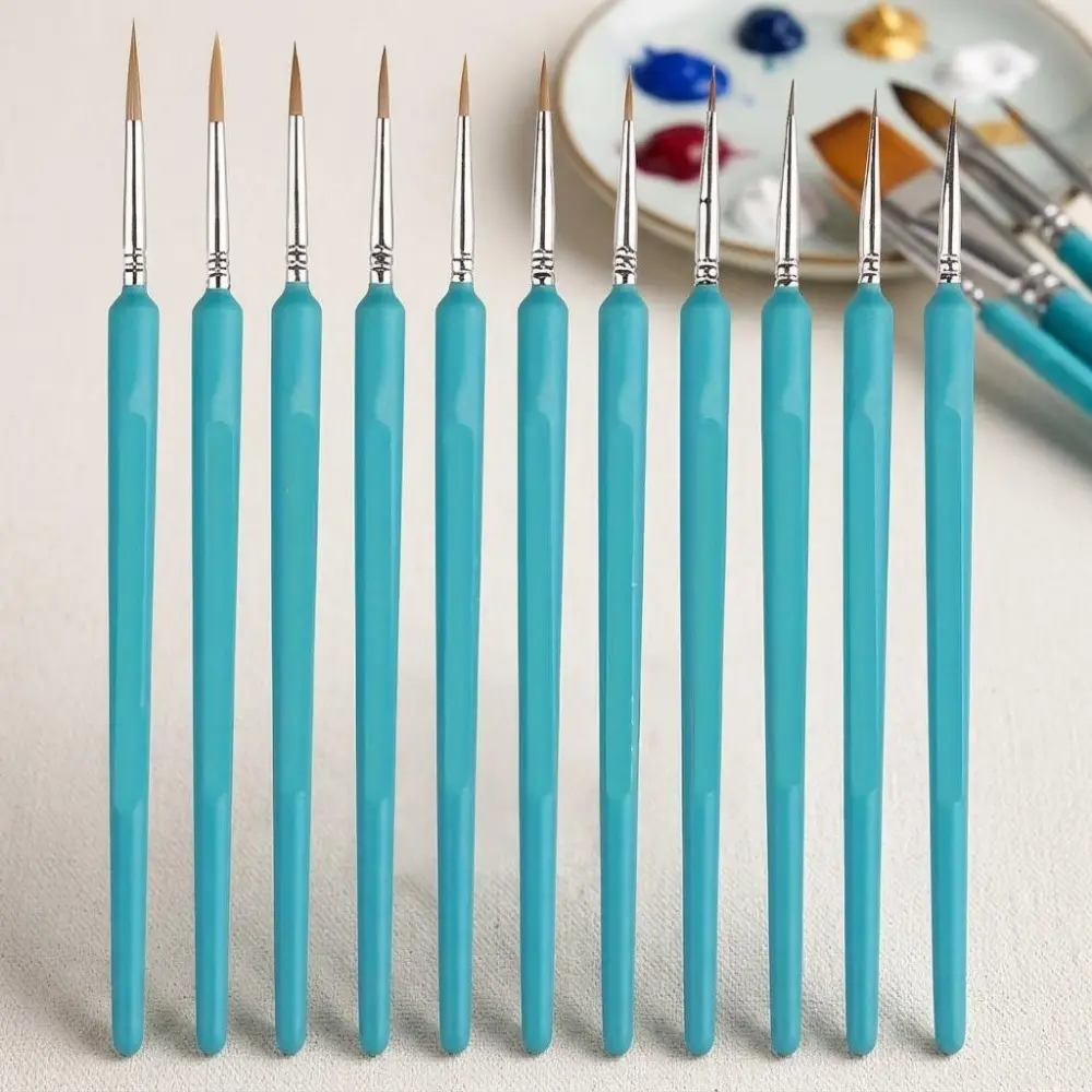 Ultra-Fine Anti-Fray Liner Brush Set: Professional Model Painting, Watercolor Oil Face Detail Brushes for Nail Art, Illustration, DIY Craft & Precision Art Tools