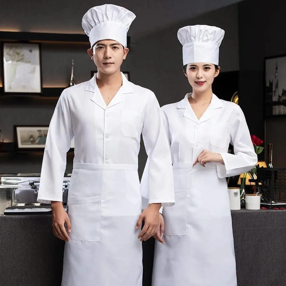 Canteen Chef Work Clothes for Men Kindergarten Kitchen Chef Clothes for Women Summer Thin Breathable White chef restaurante