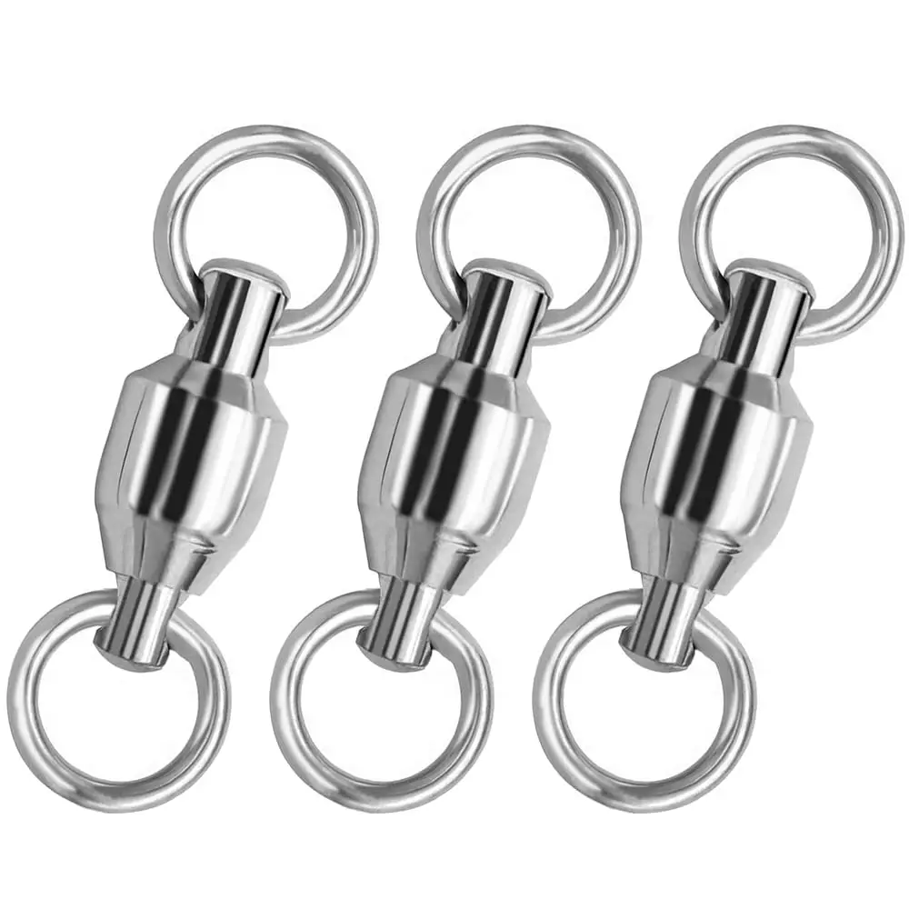 High Strength Fishing Swivel Steel Bearing Connector Fishing Swivels Stainless Barrel Ball Bearing Swivel Saltwater Freshwater, 25 count, 32lbs