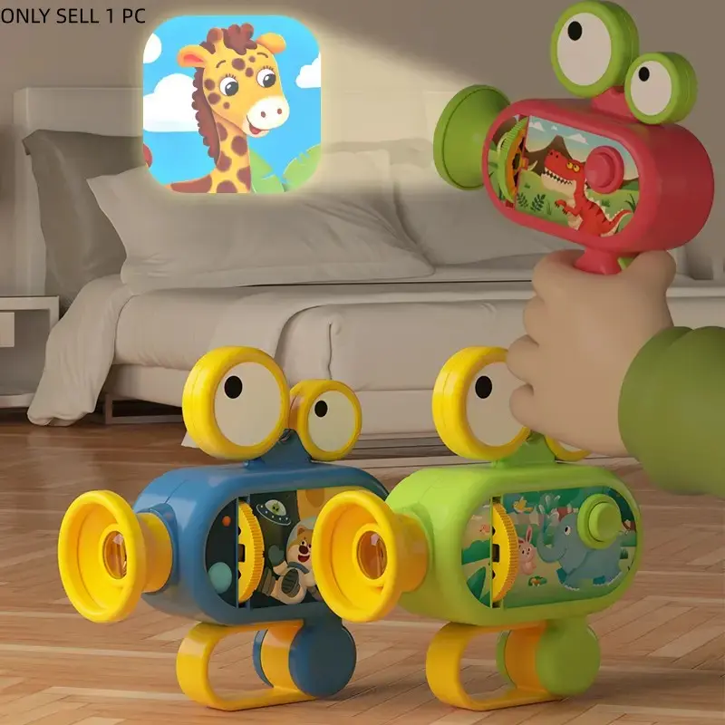 Kids Projector Camera Toy, 96 Educational Scenes, 12 Themes Animal Letter Number Learning, Early Educational Montessori Learning Tool Toy Gift for Toddlers