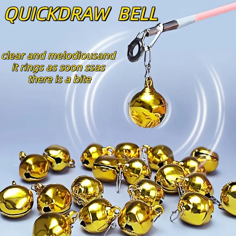 10pcs fishing bell, durable quick-release buckle, used for night fishing and ice fishing bite reminder, easy to install, anti-loosening design, suitable for freshwater and saltwater fishing, fishing rod accessories, a must-have for fishing enthusiasts, vi