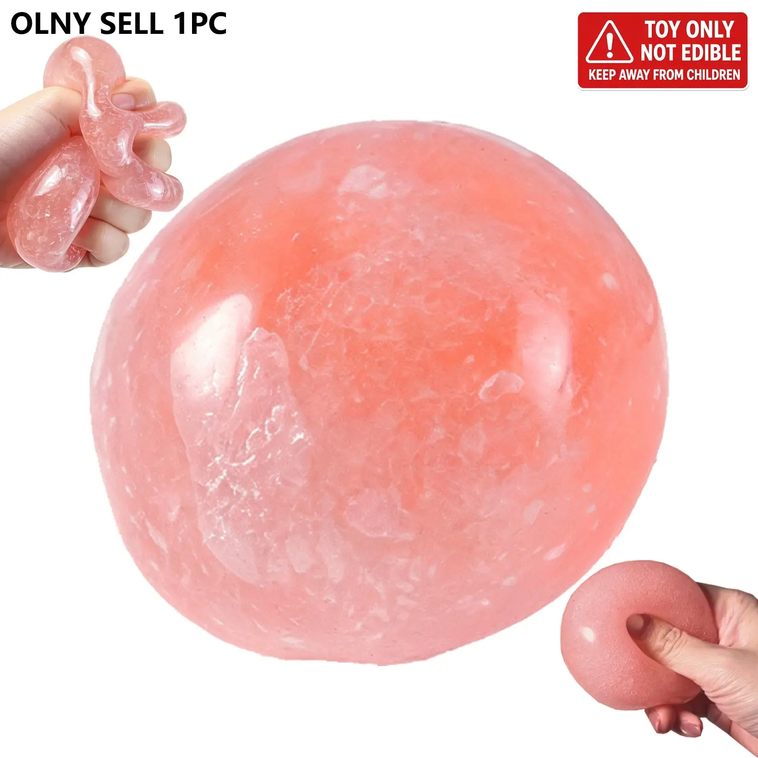 Peach ice sand ball, a squeezing toy with a rustling texture - a toy to relieve anxiety and autism - a stress relieving and venting toy, a birthday/party/Christmas/Valentine's Day gift filler, Stress Relief Ball