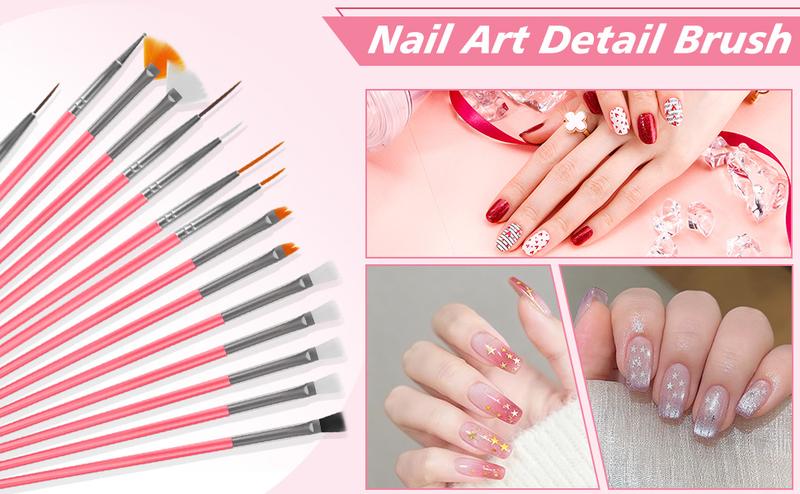 25PCS Nail Art Tools Set, Includes Nail Art Brushes, Nail Stand, Dotting Tools, Striping Liner Fingernail Drawing Pens, Jelly Glue, tweezers, Sequins, Professional Nail Art Supplies Kit 25PCS Nail Art Tools Set, Includes Nail Art Brushes, Nail Stand, Dotting Tools, Striping Liner Fingernail Drawing Pens, Jelly Glue, tweezers, Sequins, Professional Nail Art Supplies Kit