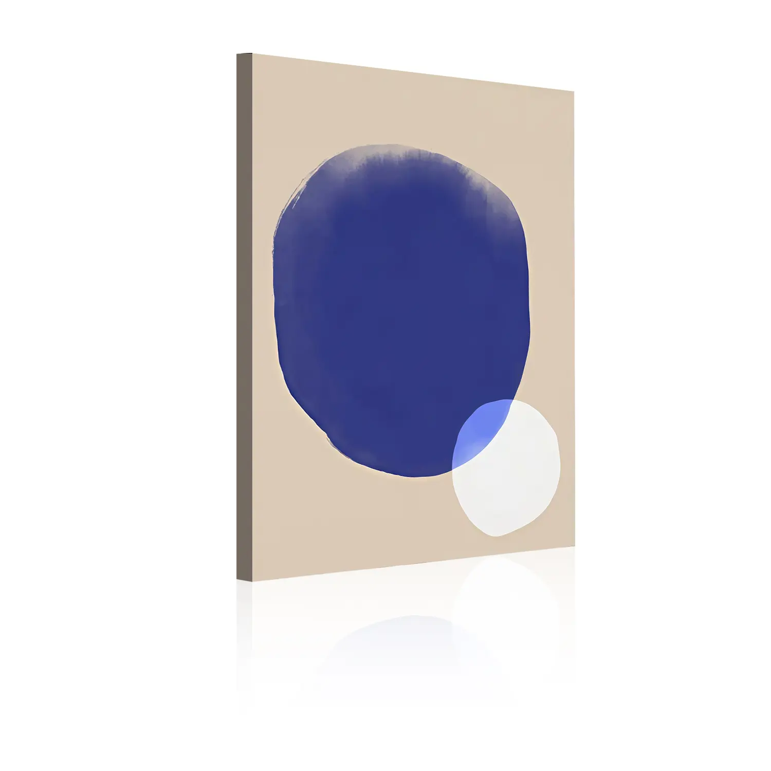 Modern Abstract Art Print, Blue Circle Design, 30x40cm Framed Poster, Home Decor for Living Room, Bedroom, Office, Perfect Gift